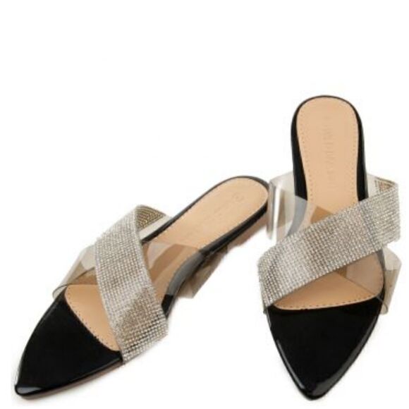 Rhinestone Slide Sandals size 7 - Picture 1 of 6